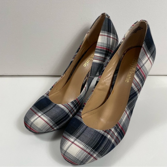 Kelly & Katie Plaid High Heel Pumps Women’s Size 7 - Holiday Preppy Classic - Picture 2 of 10